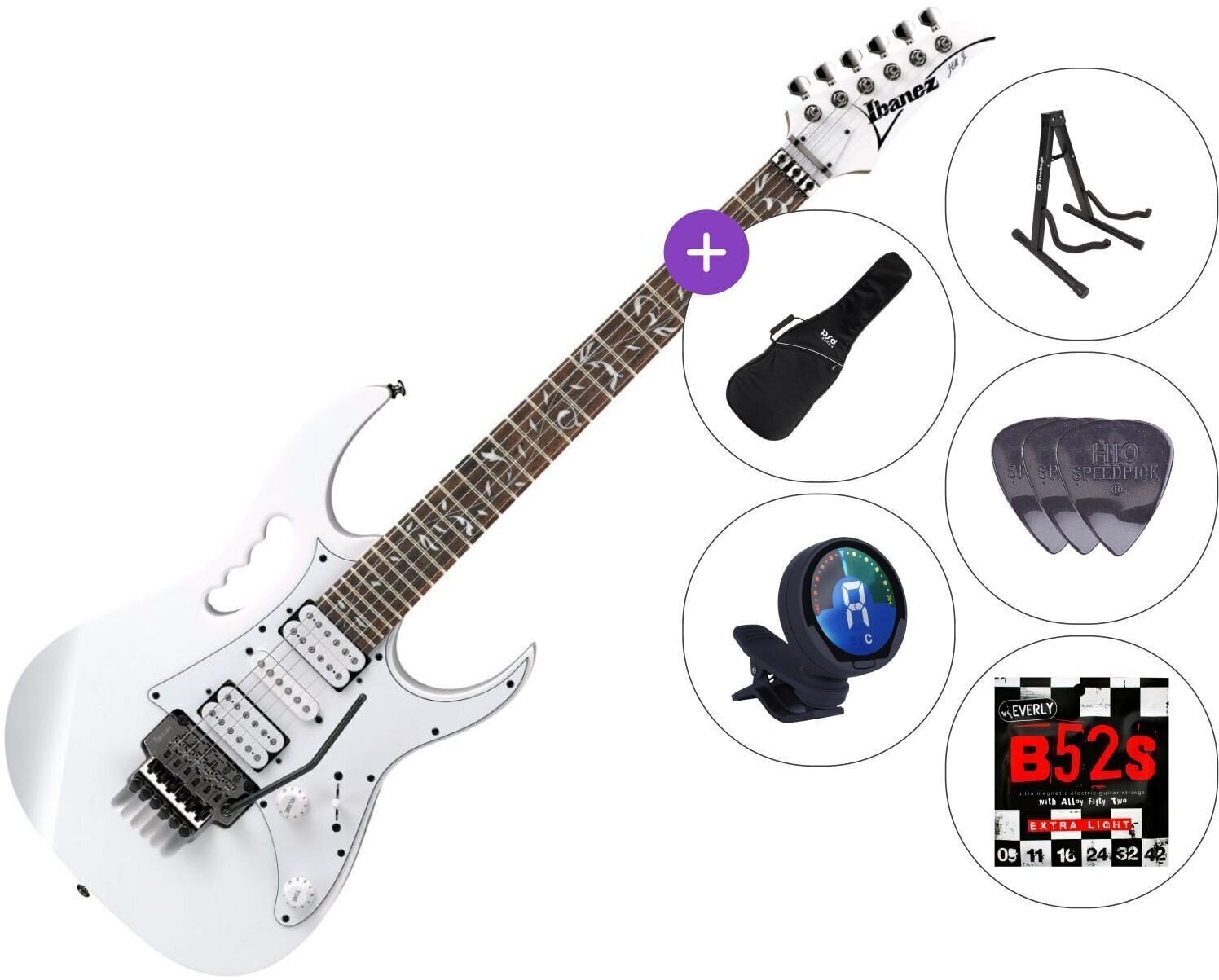 Chitarra Elettrica Ibanez JEMJR-WH SET 3 White Chitarra Elettrica