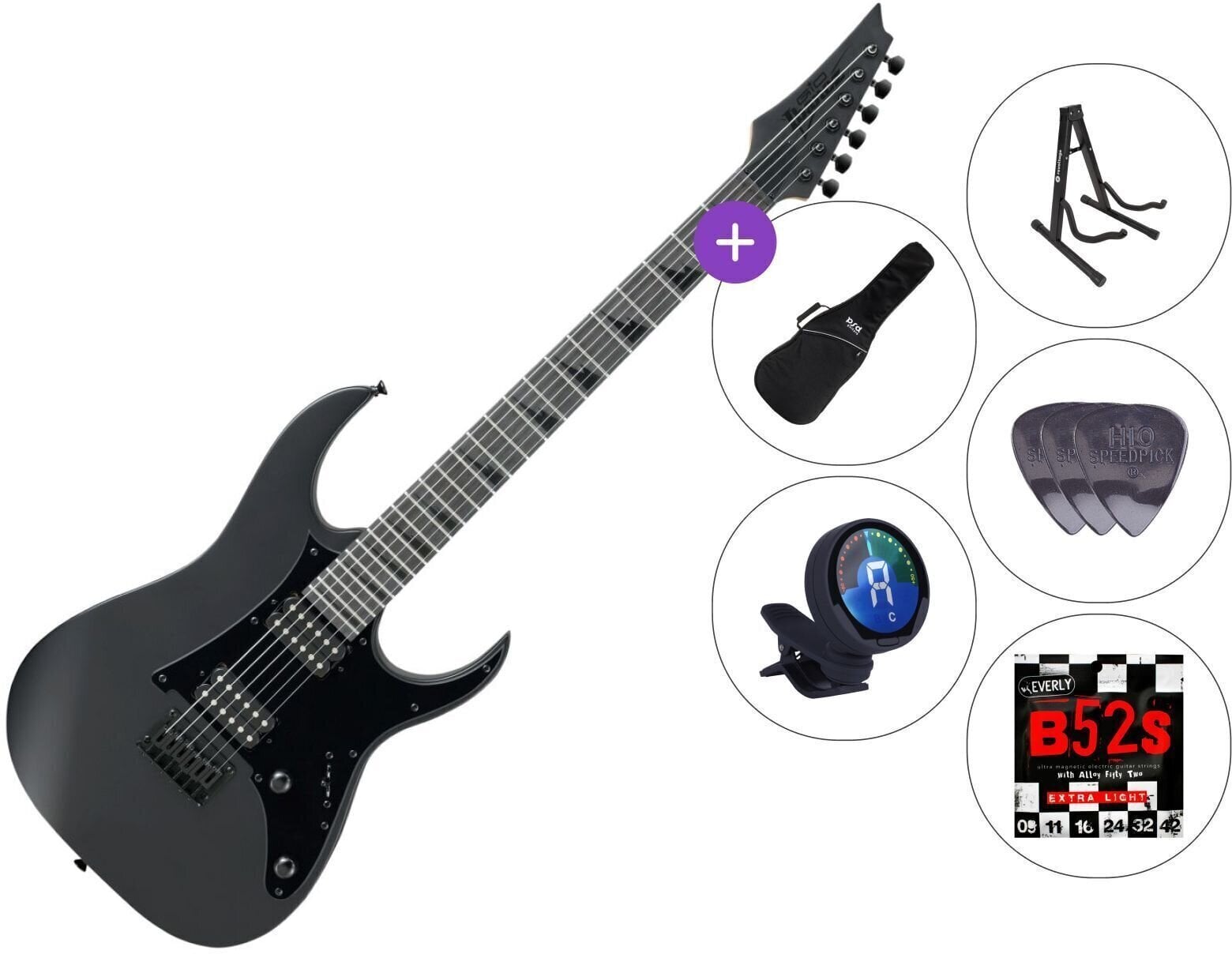 Електрическа китара Ibanez GRGR131EX-BKF SET 3 Black Flat Електрическа китара