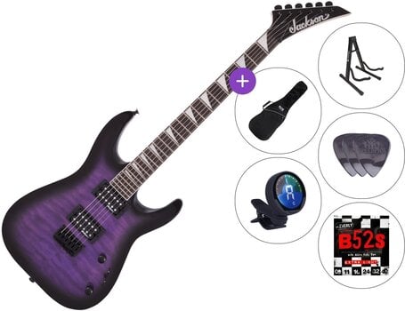 Electric guitar Jackson JS Series Dinky Arch Top JS32Q DKA HT AH SET 3 Transparent Purple Burst Electric guitar - 1