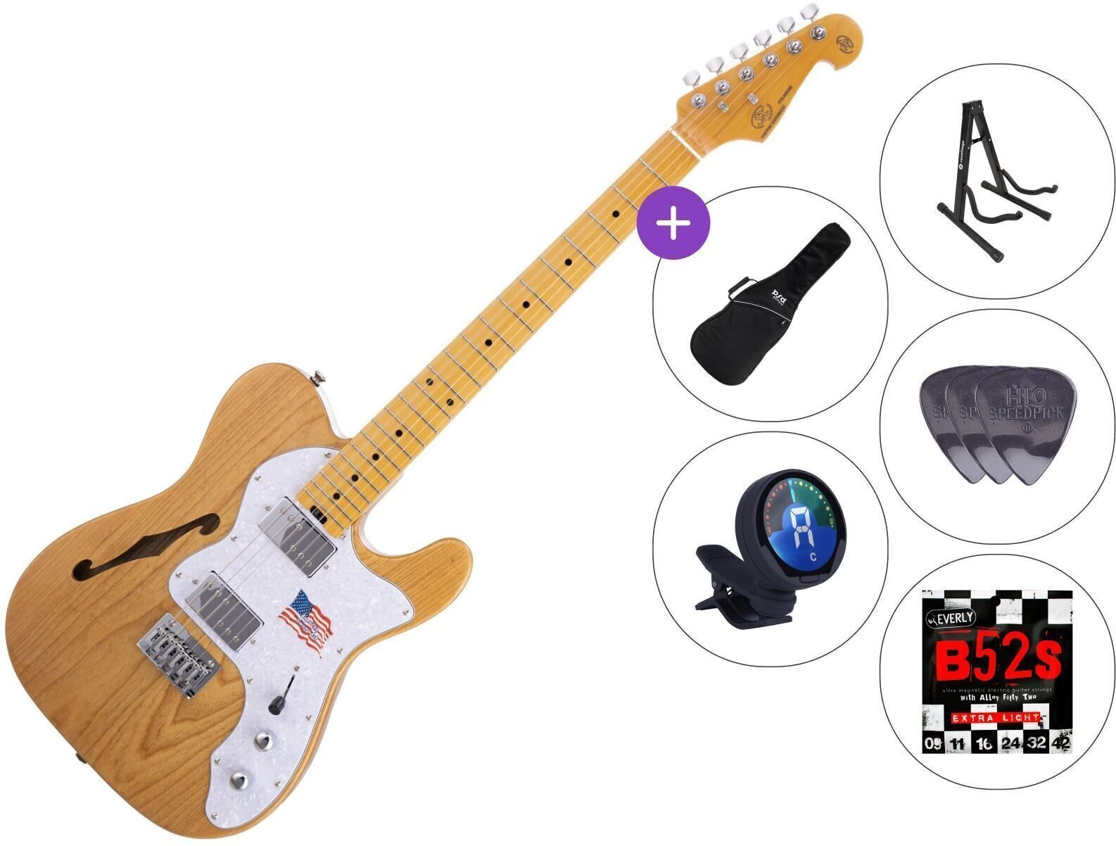 Sähkökitara SX SEA2PH SET 3 Vintage Natural Sähkökitara