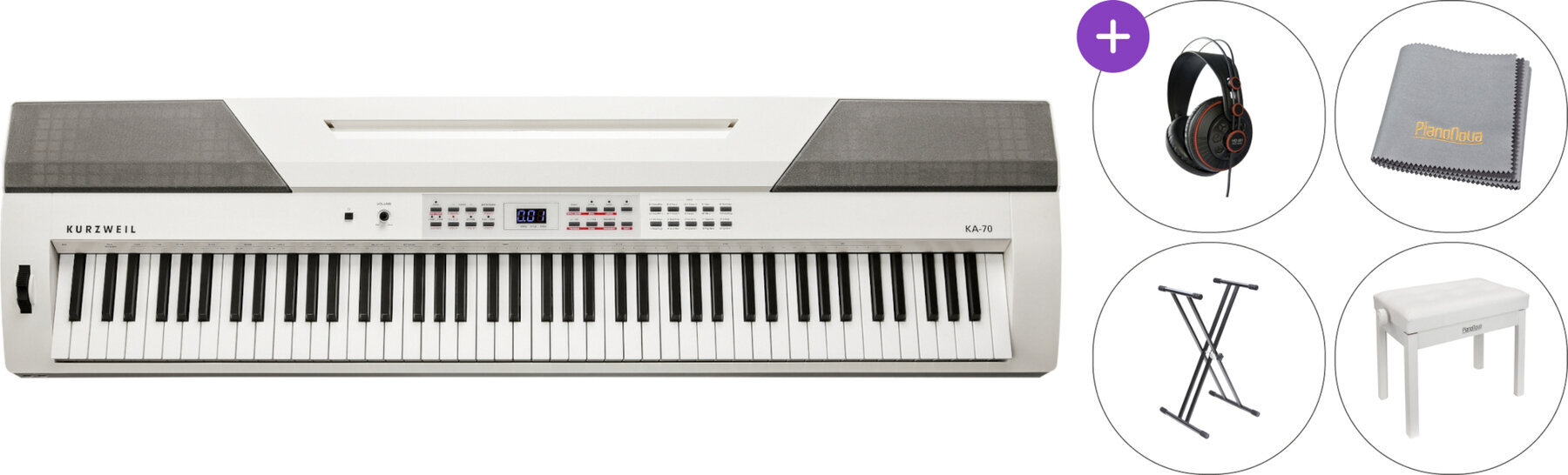 Digitaal stagepiano Kurzweil KA70 WH Deluxe SET Digitaal stagepiano White