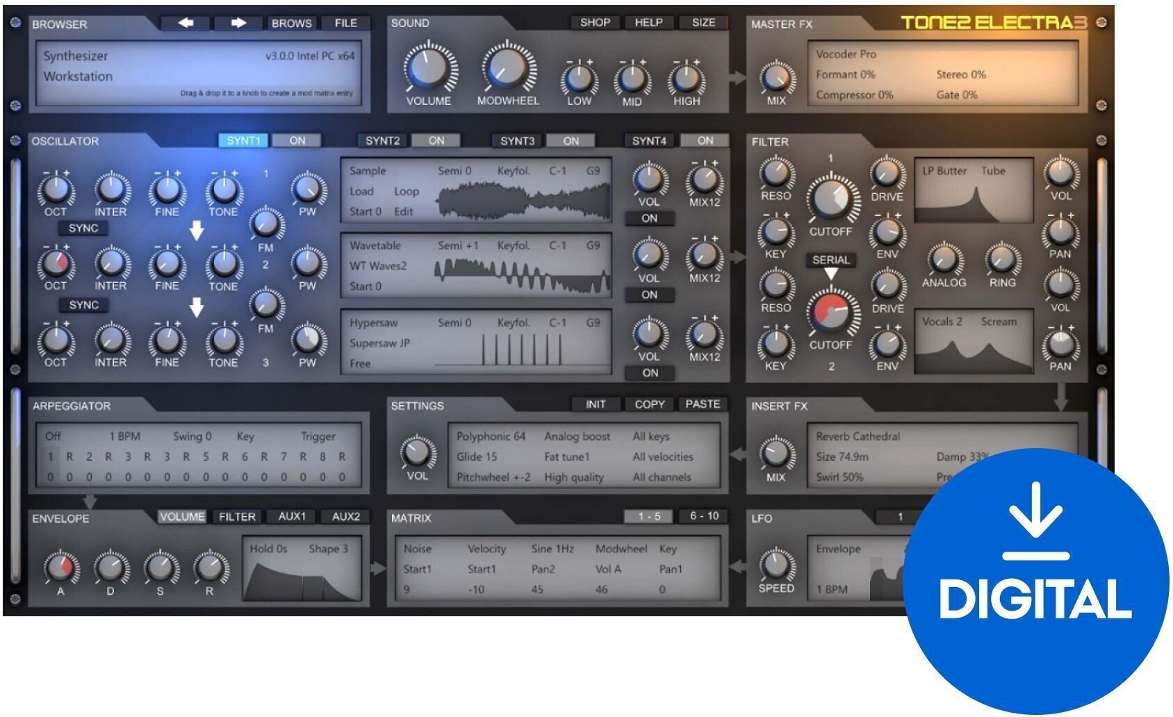 VST Instrument Tone2 Electra 3 2024 Edition (Digital product)