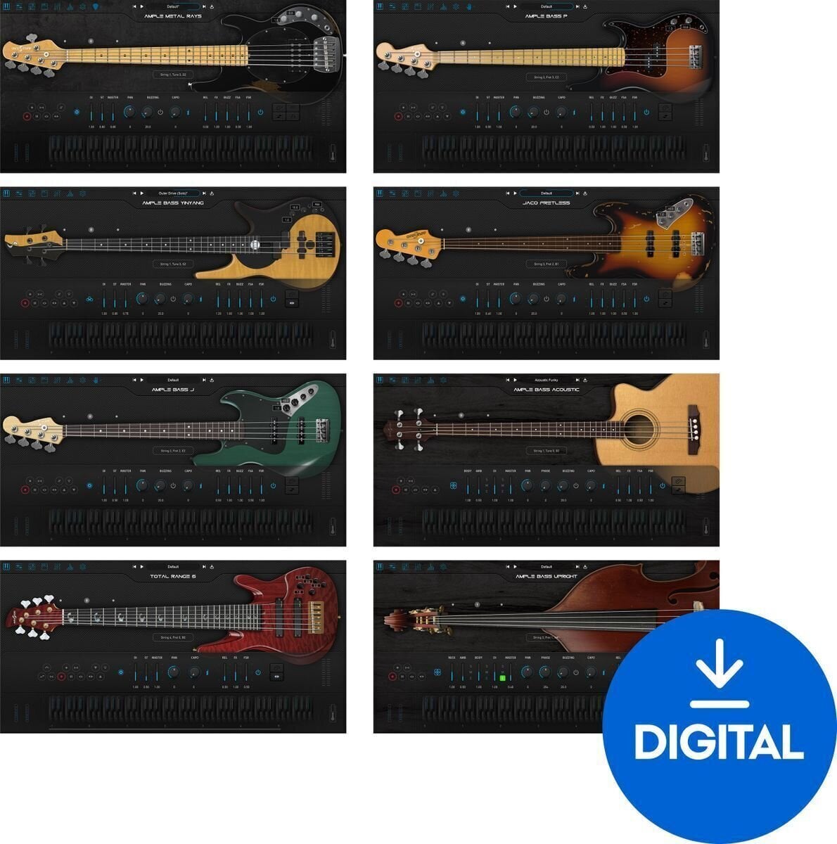 VST Instrument Ample Sound Ample 8in1 Bass Bundle (Digitaal product)