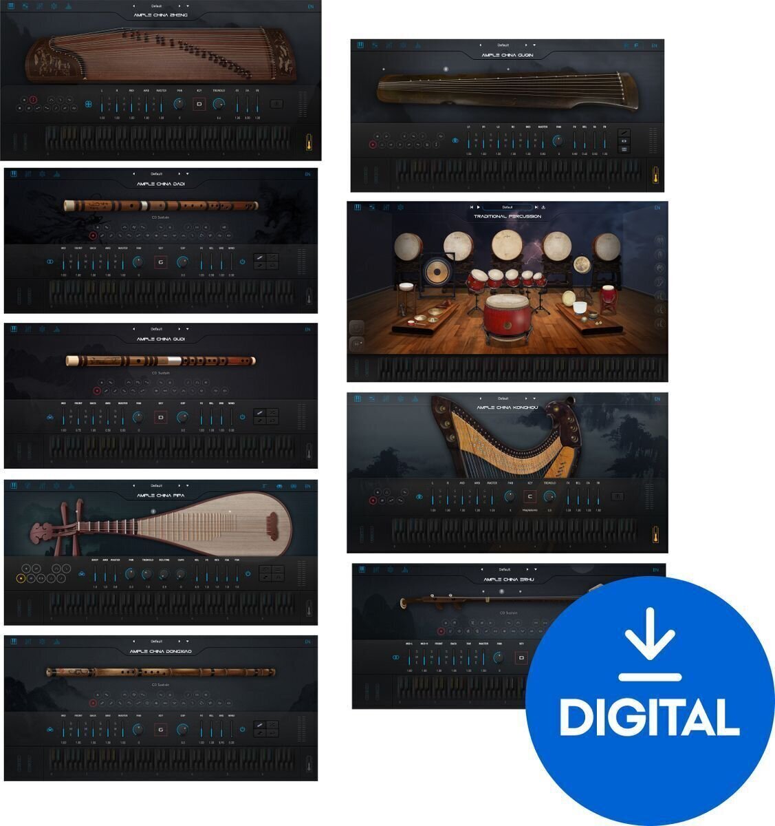 VST Instrument Ample Sound Ample 9in1 China Bundle (Digitaalinen tuote)