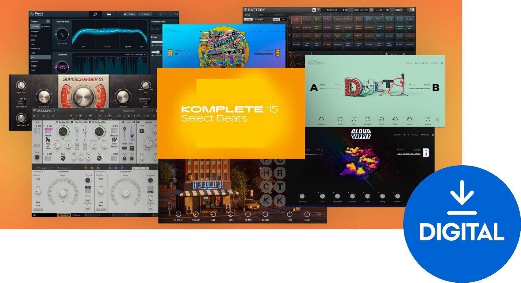 Plug-in de software para processadores FX Native Instruments KOMPLETE 15 SELECT Beats (Produto digital)
