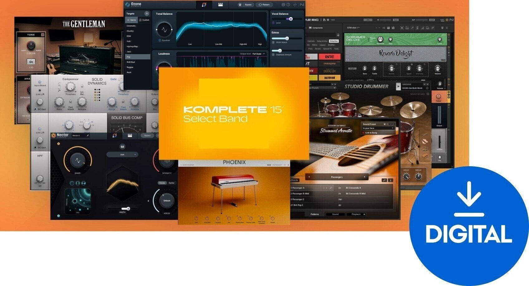 Studiový softwarový Plug-In efekt Native Instruments KOMPLETE 15 SELECT Band (Digitální produkt)