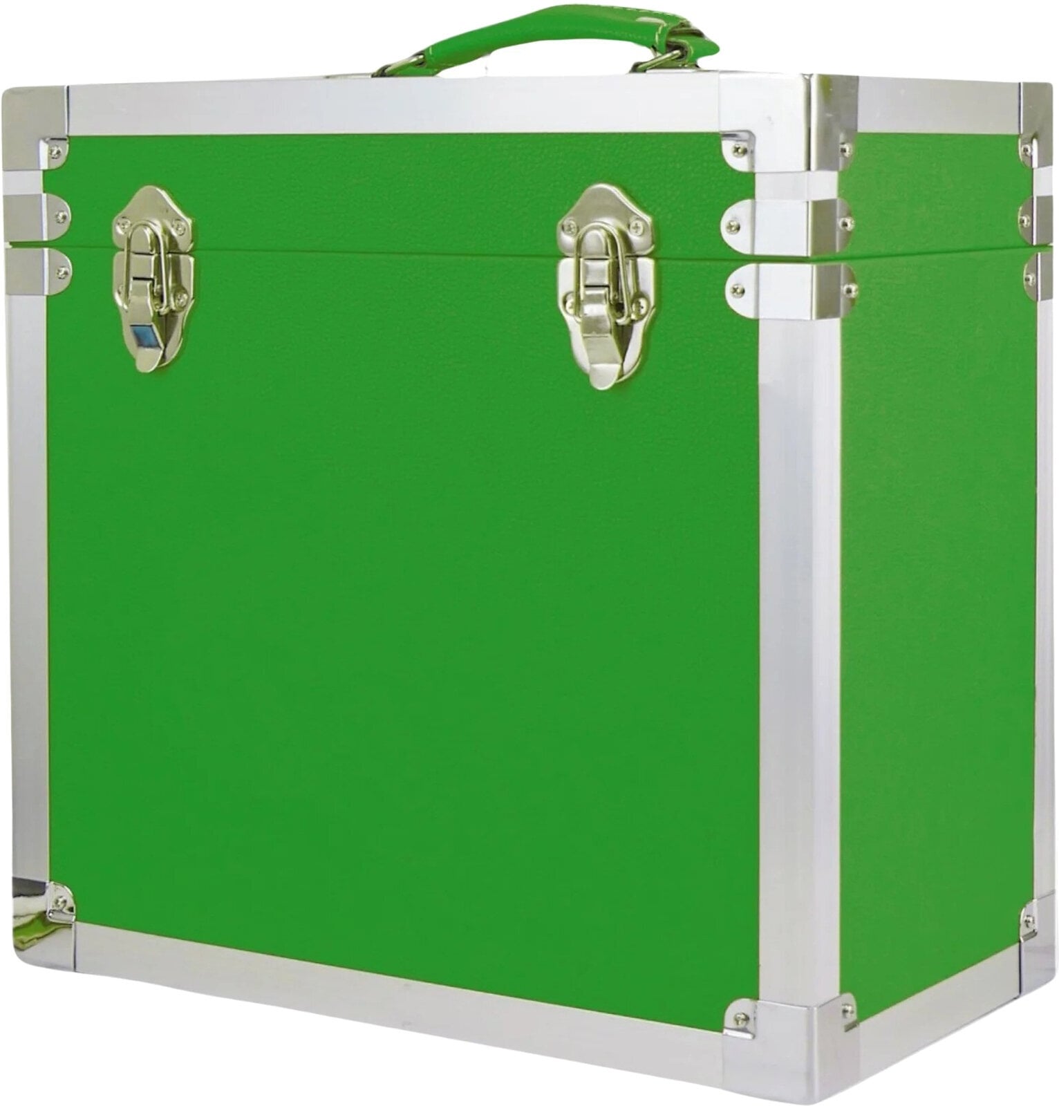 Veske/etui til LP-plater Steepletone 12 Inch Vinyl Record Storage Box Green and Metal Trim