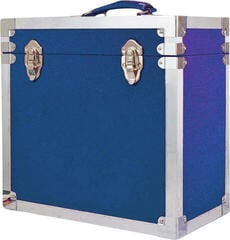Veske/etui til LP-plater Steepletone 12 Inch Vinyl Record Storage Box Navy Blue and Metal Trim