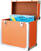 Veske/etui til LP-plater Steepletone 12 Inch Vinyl Record Storage Box Orange and Metal Trim
