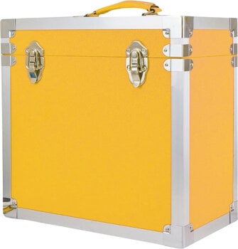 Veske/etui til LP-plater Steepletone 12 Inch Vinyl Record Storage Box Yellow and Metal Trim - 1