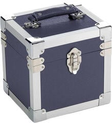 Veske/etui til LP-plater Steepletone 7 Inch Vinyl Record Storage Box Navy Blue and Metal Trim