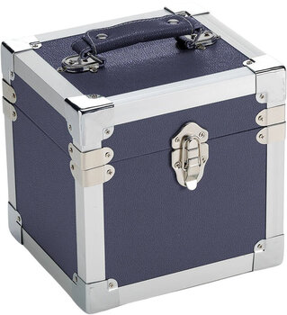 Veske/etui til LP-plater Steepletone 7 Inch Vinyl Record Storage Box Navy Blue and Metal Trim - 1