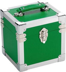 Veske/etui til LP-plater Steepletone 7 Inch Vinyl Record Storage Box Green and Metal Trim