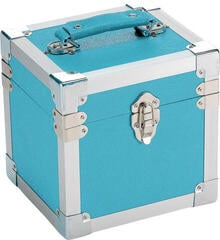 Veske/etui til LP-plater Steepletone 7 Inch Vinyl Record Storage Box Light Blue and Metal Trim