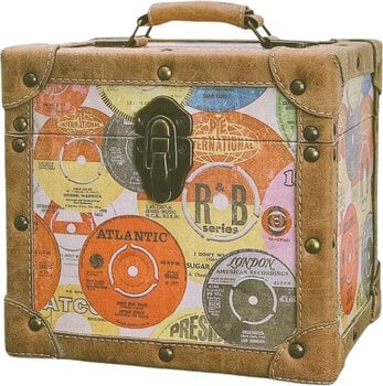 Veske/etui til LP-plater Steepletone 7 Inch Vinyl Record Storage Box Retro Print and Faux Leather Trim - 1