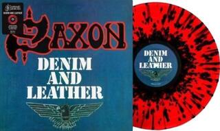 LP ploča Saxon - Denim And Leather (Reissue) (Red with Black Splatter Coloured) (LP)