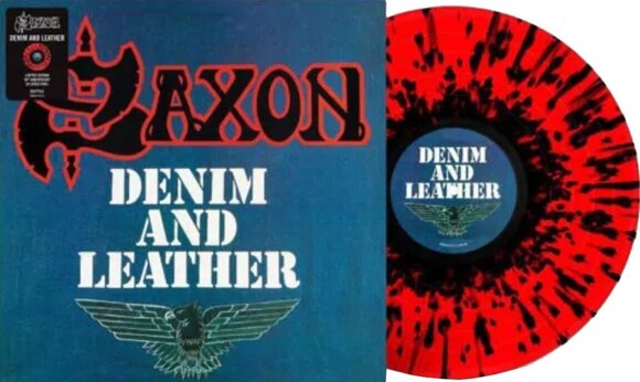 LP ploča Saxon - Denim And Leather (Reissue) (Red with Black Splatter Coloured) (LP) - 1
