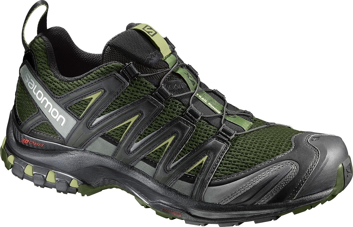 Mens Outdoor Shoes Salomon XA Pro 3D Chive/Black/Beluga 43 1/3 Mens Outdoor Shoes