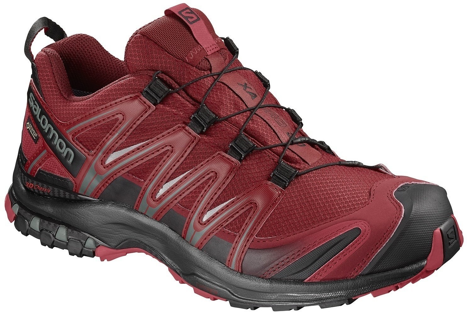 Mens Outdoor Shoes Salomon XA Pro 3D GTX Red Dahlia/Black/Barbados Cherry 45 1/3 Mens Outdoor Shoes