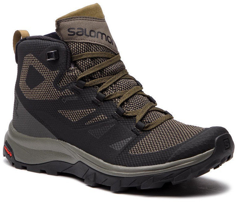 Mens Outdoor Shoes Salomon Outline Mid GTX Black/Beluga/Capers 46 Mens Outdoor Shoes