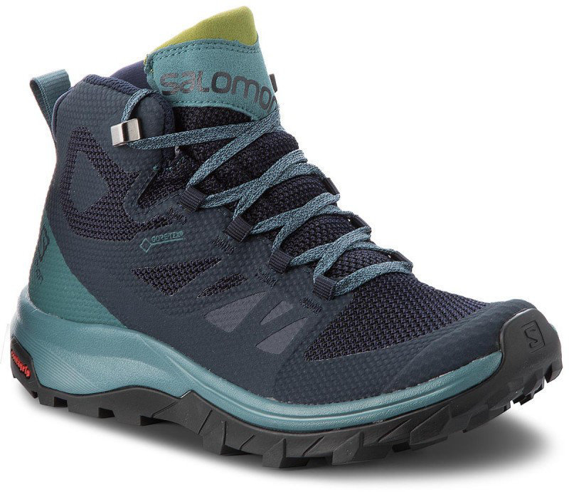 Dámske outdoorové topánky Salomon Outline Mid GTX W Navy Blazer/Hydro/Guacamole 39 1/3 Dámske outdoorové topánky