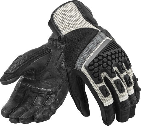 Moottoripyöräilijän käsineet Rev'it! Gloves Sand 3 Black-Silver L