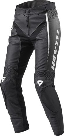 Pantalones de moto de cuero Rev'it! Trousers Xena 2 Ladies Black-White Standard Lady 36