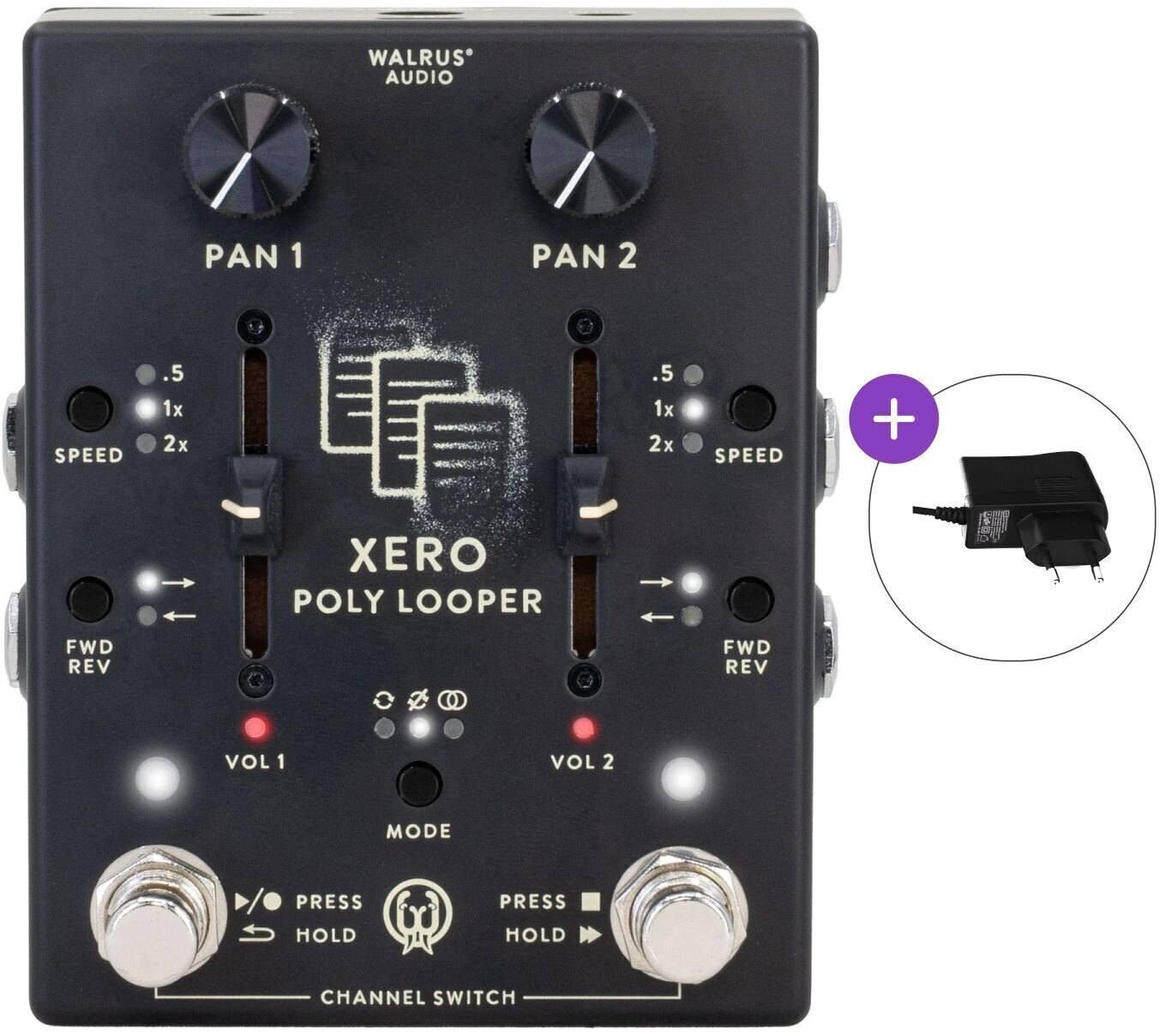Gitareffekt Walrus Audio Xero Polylooper Black SET