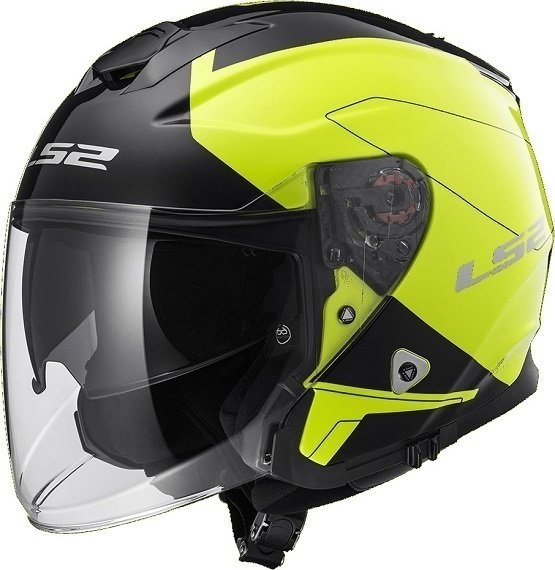 Casque LS2 OF521 Infinity Beyond Black H-V Yellow M Casque