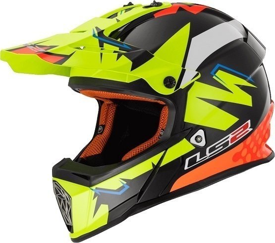 Helm LS2 MX437 Fast Volt Black Yellow Orange S Helm