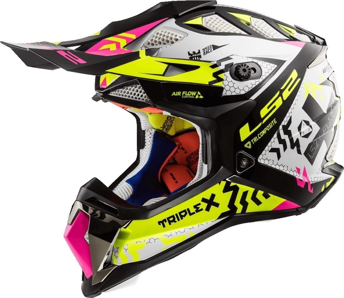 Helmet LS2 MX470 Subverter Triplex Black Pink H-V Yellow L Helmet