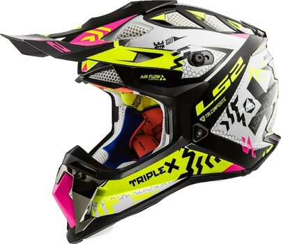 Helm LS2 MX470 Subverter Triplex Black Pink H-V Yellow L Helm - 1