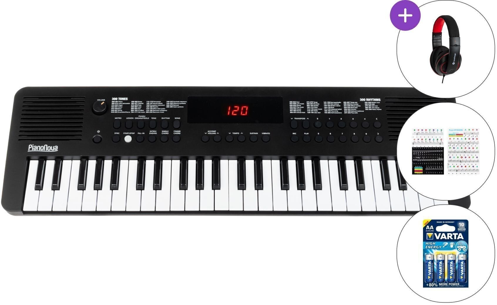 Süntesaator lastele Pianonova Chiquito 1 SET Süntesaator lastele Black