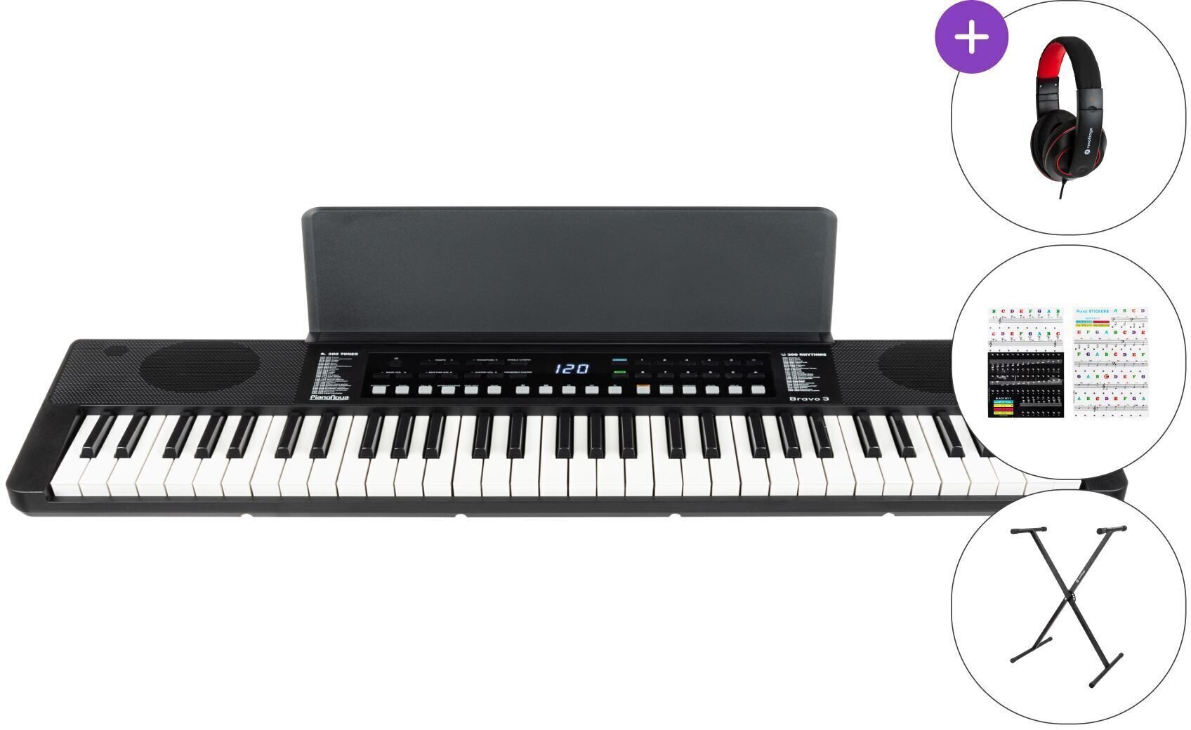 Klavijatura s dinamikom Pianonova Bravo 3 SET Klavijatura s dinamikom Black