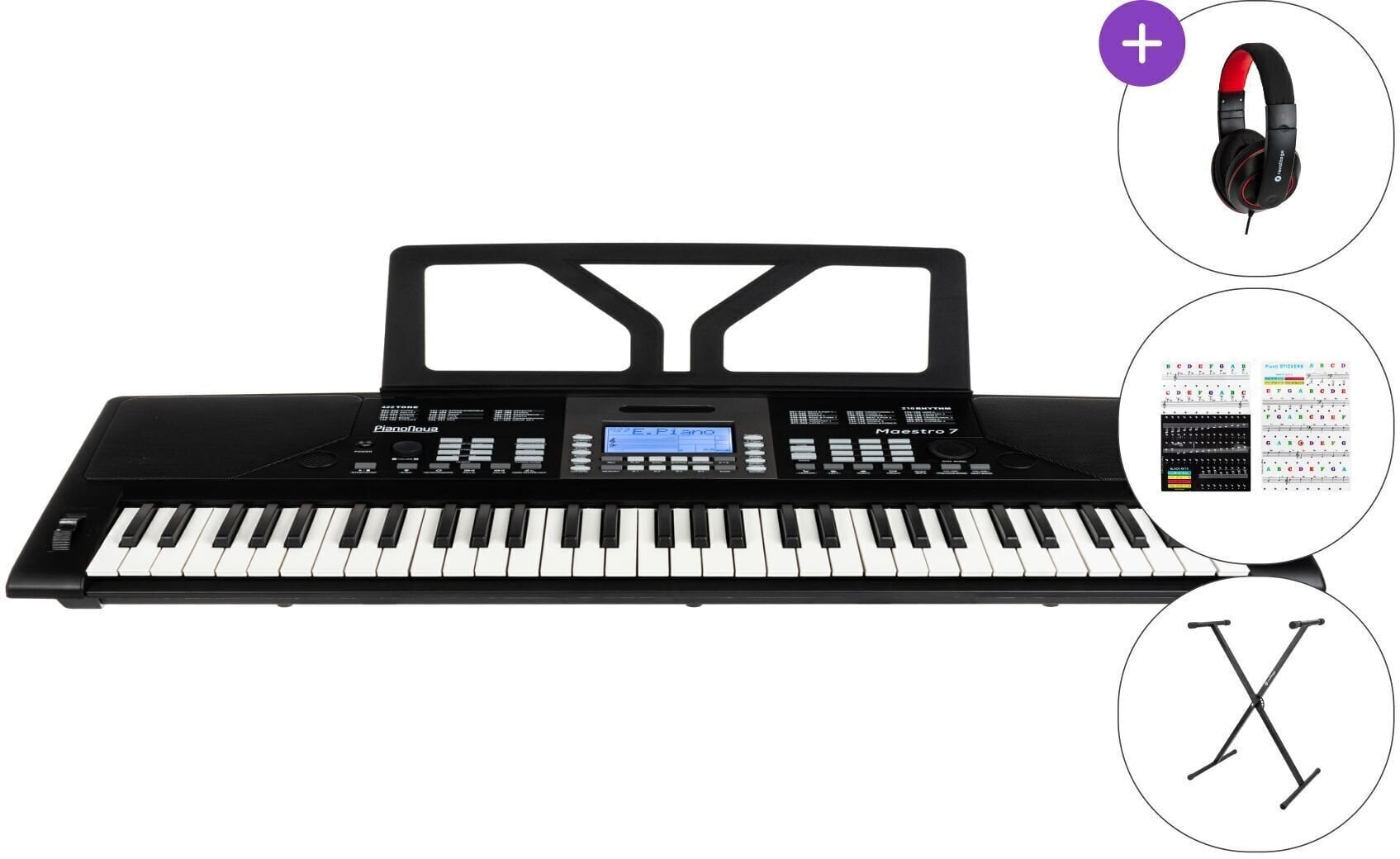 Keyboard met aanslaggevoeligheid Pianonova Maestro 7 SET Keyboard met aanslaggevoeligheid Black