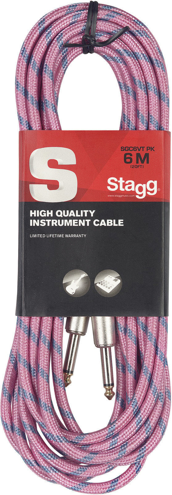 Cablu instrumente Stagg SGC6VT Roz 6 m Drept - Drept