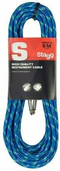 Cable de instrumento Stagg SGC6VT Azul 6 m Recto - Recto Cable de instrumento - 1