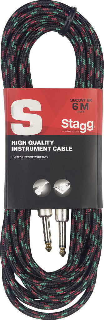 Инструментален кабел Stagg SGC6VT Черeн 6 m Директен - Директен