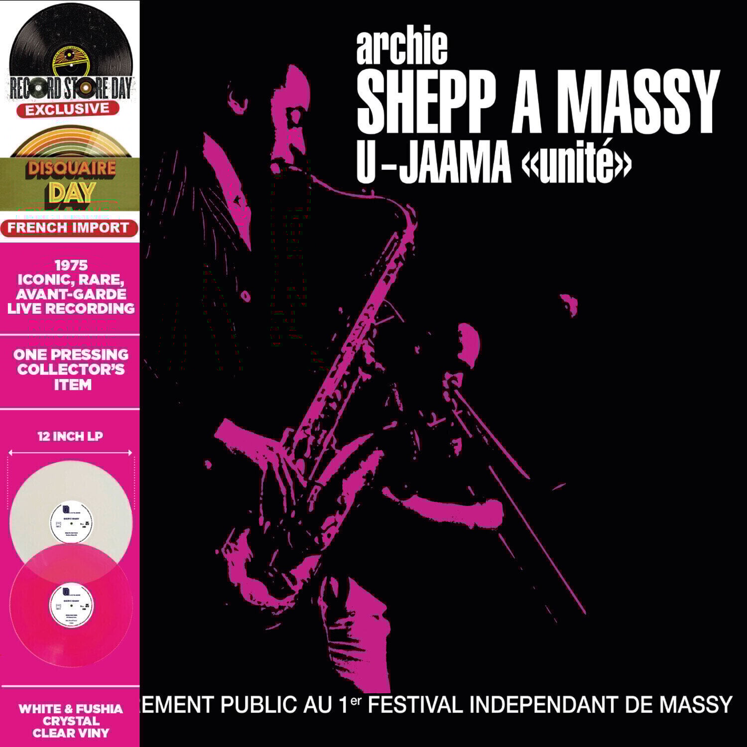 Disc de vinil Archie Shepp - À Massy U-Jaama "Unité" (White & Fuchsia Crystal Clear Coloured) (2 LP)