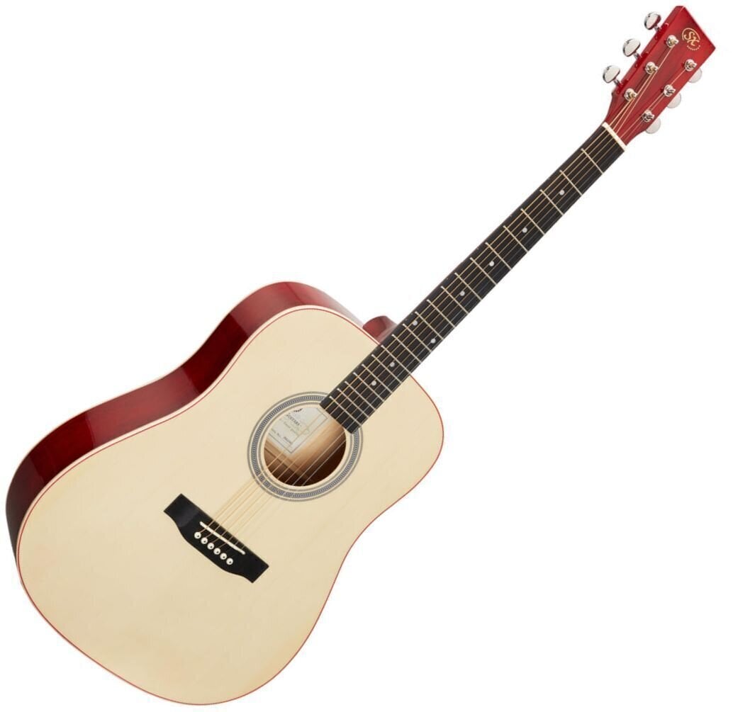 Akustická kytara SX SD204 Transparent Red Akustická kytara (Jako nové)