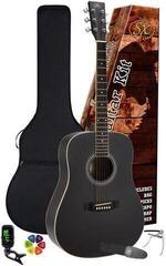 Dreadnought-gitarr SX SD104KBK Black Dreadnought-gitarr