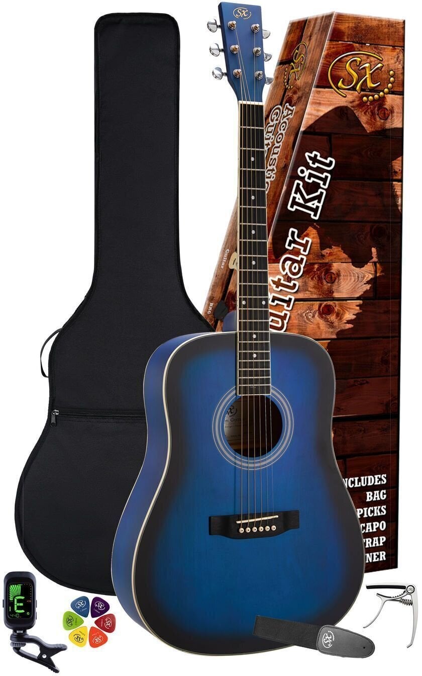 Akustická kytara SX SD104KBUS Blue Sunburst Akustická kytara (Jako nové)