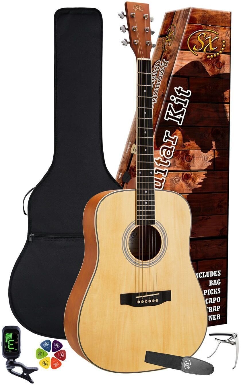 Akustická kytara SX SD104K Natural Akustická kytara (Pouze rozbaleno)