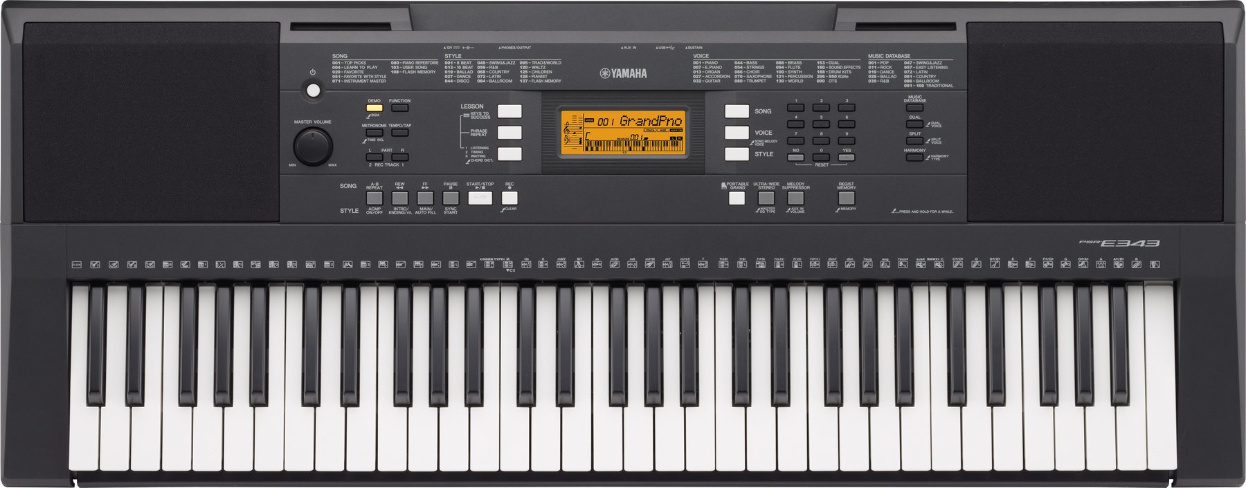 Keyboard met aanslaggevoeligheid Yamaha PSR E343
