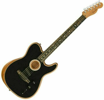 Elektro-Akustikgitarre Fender American Acoustasonic Telecaster Schwarz - 1