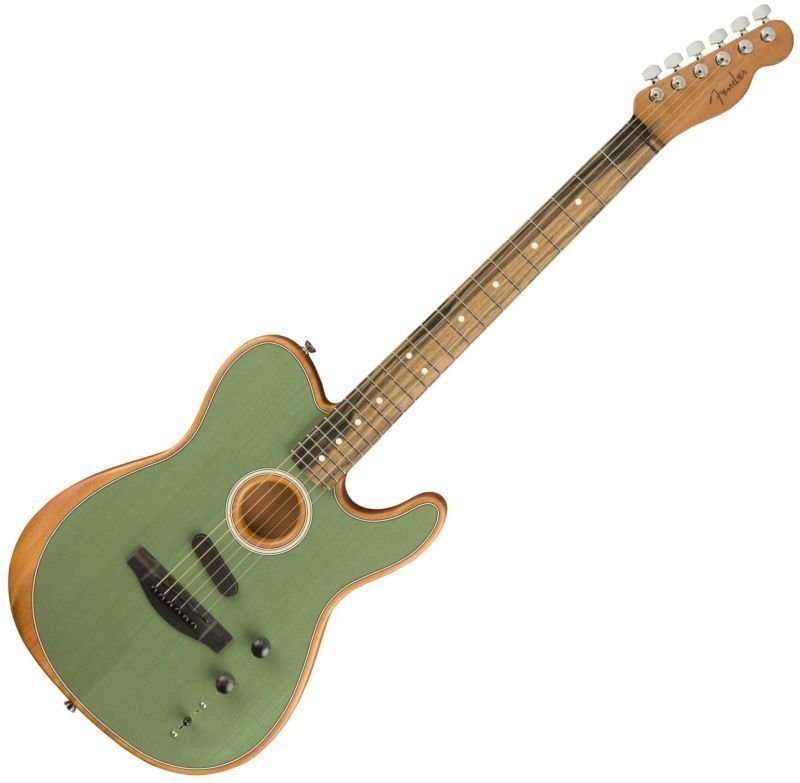 Speciel akustisk-elektrisk guitar Fender American Acoustasonic Telecaster Surf Green