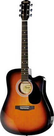 Dreadnought elektro-akoestische gitaar Fender Squier SA-105 CE Sunburst