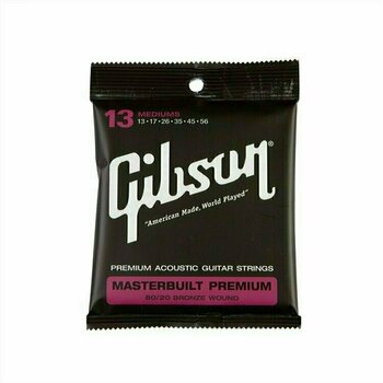 Struny pre akustickú gitaru Gibson Masterbuilt Premium Phosphor 80/20 Bronze 13-56 - 1
