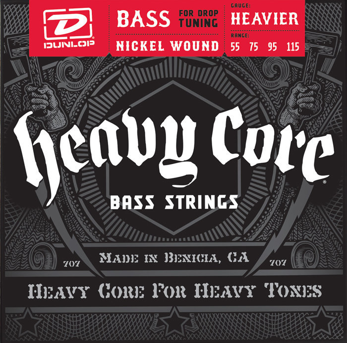 Cordes de basses Dunlop DBHCN55115 Heavy Core, Heavier