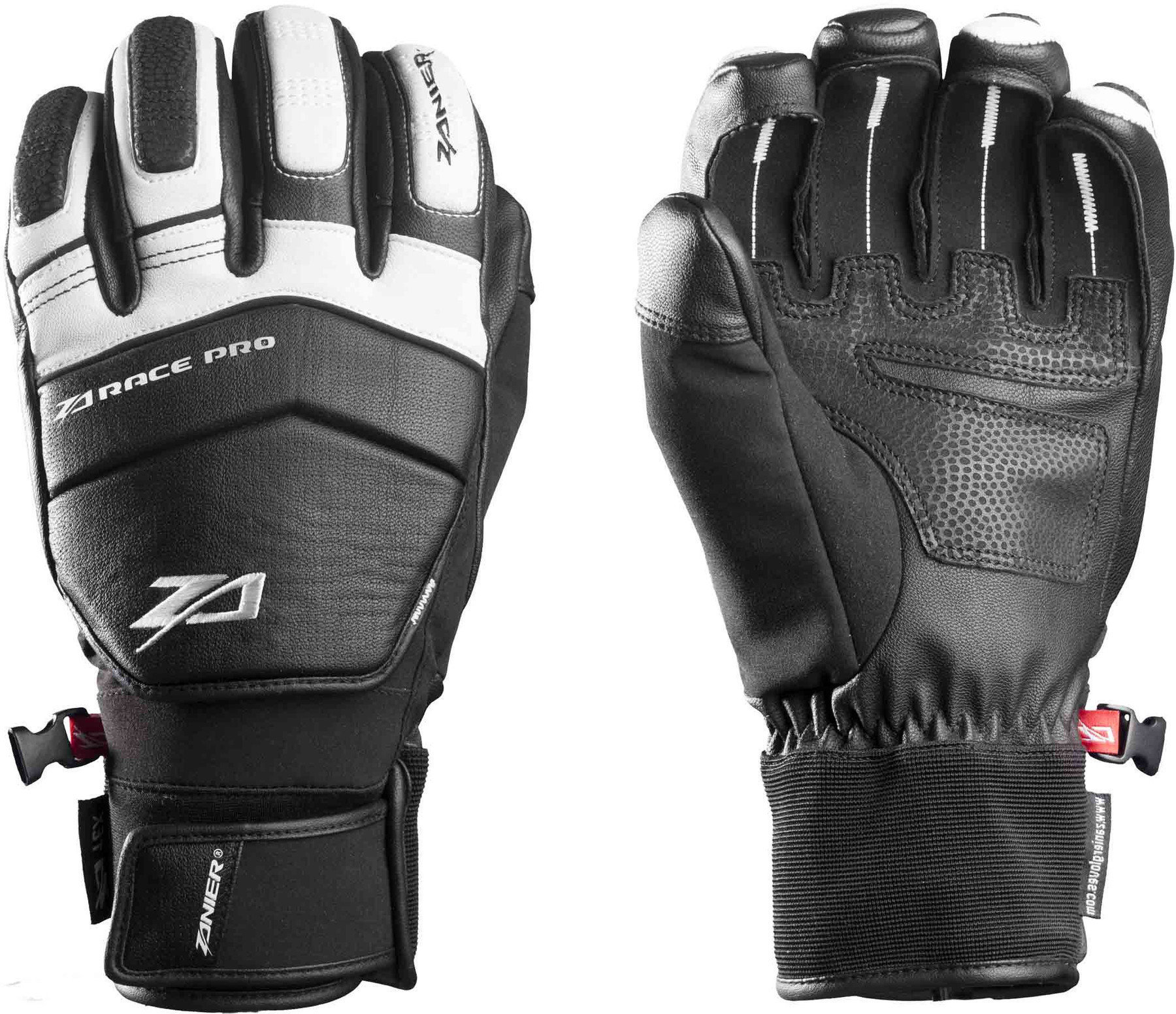 Ski Gloves Zanier Speed-Pro.ZX Black-White S Ski Gloves